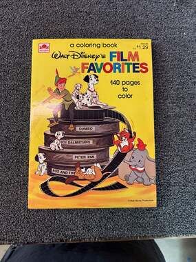Vintage Walt Disney's Film Favorites Coloring Book Golden Press 1983